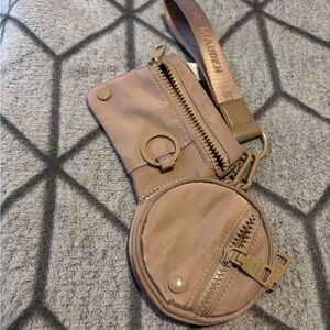 Steve Madden Tan Leather Clutch with Metal Accents